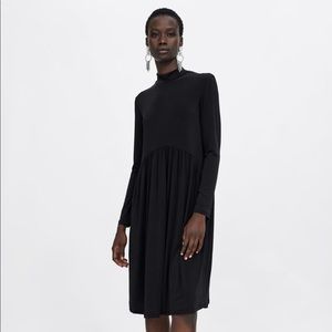 ZARA Black Dress with Ruching